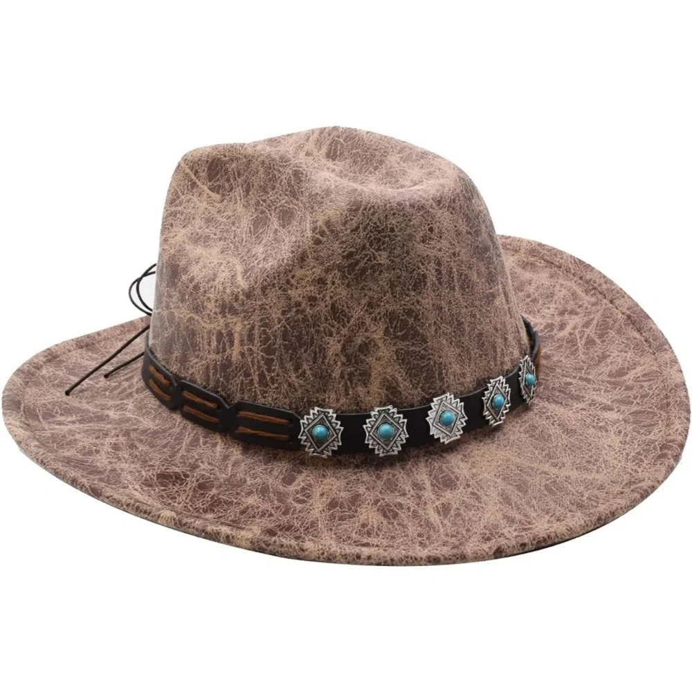 Western cowgirl hat with buckle belt